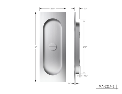 Magnetic Round Flush Pull Pocket Door Hardware - Privacy Set