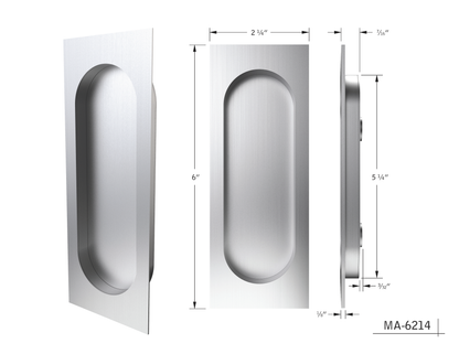 Magnetic Round Flush Pull Pocket Door Hardware - Passage Set